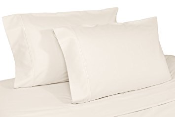 Organic Cotton Pillowcase Set by Whisper Organic - GOTS Certified, 300 Thread Count, Sateen (Queen, Natural)