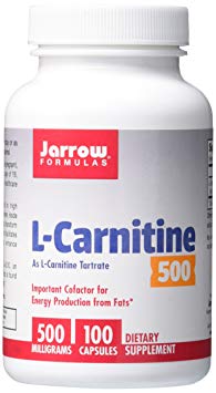 Jarrow Formulas L-Carnitine Tartrate, for Brain Energy and Heart Support, 500mg, 100 Capsules