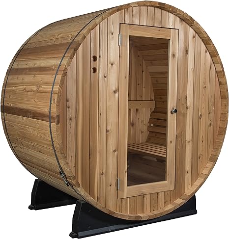 Almost Heaven Saunas | Quality Indoor/Outdoor Sauna Kit | Made in The USA | Detox & Weight Loss | Natural Wellness | Therapeutic Steam Spa (Salem 2-Person Barrel Sauna, Rustic Cedar)