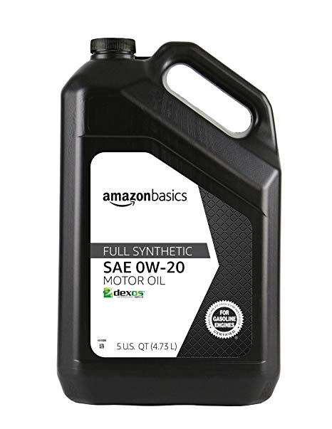AmazonBasics Full Synthetic Motor Oil - 0W-20-5 Quart