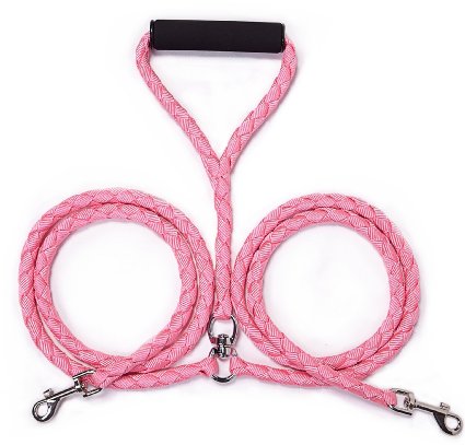 EXPAWLORER Double Dog Leash No-tangle Dual Leash for Two Dogs