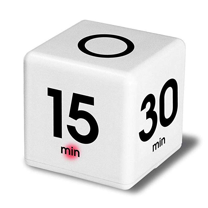 Clock Timer Alarm, Sttech1 Cube Digital 5, 15, 30, 60 Minutes Time Management for Game Entertainment White (White)