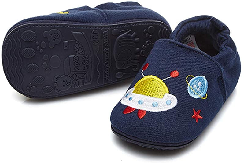 TIMATEGO Toddler Baby Boys Girls Shoes Non Skid Slipper Sneaker Moccasins Infant First Walker House Walking Crib Shoes(6-24 Months)