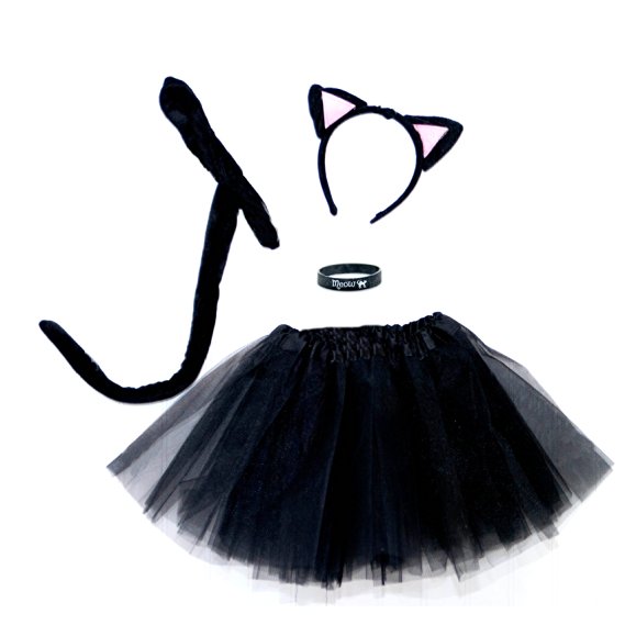 Spooky Black Kitty Cat Complete Costume Set
