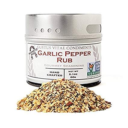 GUSTUS VITAE CONDIMENTS Rub Garlic Pepper, 2.7 Ounce