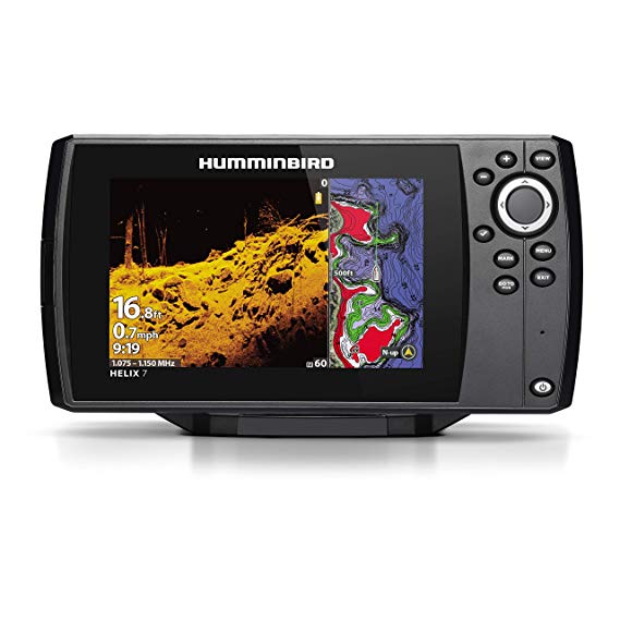 Humminbird 410940-1 Helix 7 Chirp Mega DI Fishfinder GPS Combo G3 with Transom Mount Transducer - Black