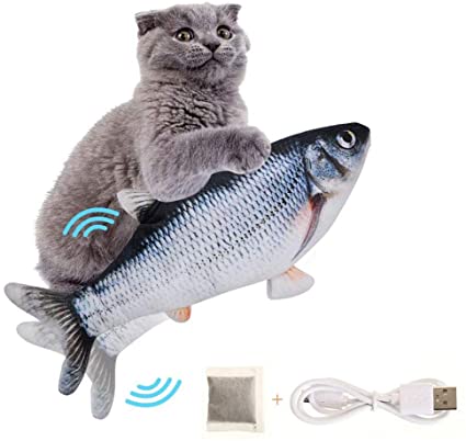 Electric Moving Fish Cat Toy, Realistic Flopping Fish, Interactive Flopping Cat Fish Toys, Motion Kitten Toy, Interactive Pets Cat Kitten Toys Pets Chew Bite Supplies Catnip