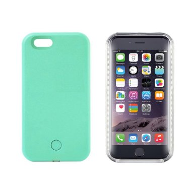 Demetory Protective LED Illuminated (Dimmable) Selfie Cell Phone Case For iPhone 6/6s (Mint Green)