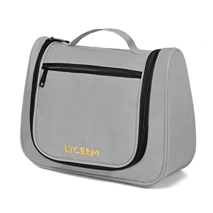 LYCEEM Unisex Hanging Toiletry Bag Organizer Kit Basic Style (Gray)