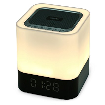 GBTIGER Bluetooth Wireless LED Speakers with Alarm and Built-in Micro SD Card