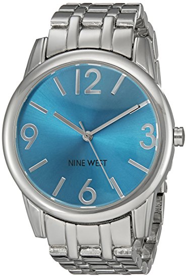 Nine West Women's NW/1765TQSB Silver-Tone Bracelet Watch