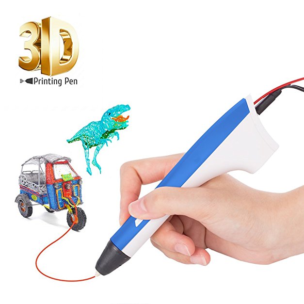 3D Printing Pen, SUNLU 3D Drawing Pen, 1 Button Operation, Fingerstalls & PCL,PLA 3D printer fialment Refills, Gifts & Toys For kids & Adults Doodler/ 3D Modeling Creative/ Education, Blue