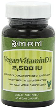 MRM Vegan Vitamin D3 2500IU Veg Capsules, 60 Count