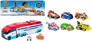 Paw Patrol, True Metal Classic Gift Pack of 6 Collectible DIE-CAST Vehicles, 1: 55 Scale, Launch’N Haul Paw Patroller, Transforming 2-in-1 Track Set for True Metal Die-Cast Vehicles