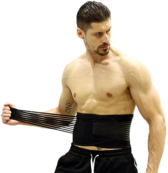 STACYPIK Lumbar Support Back Brace with Adjustable Support Straps-Breathable Mesh Design with Lumbar Pad,for Sciatica, Herniated Disc and Scoliosis，Heavy lifting work, Gym Workout.(Black,27-37 Waist)