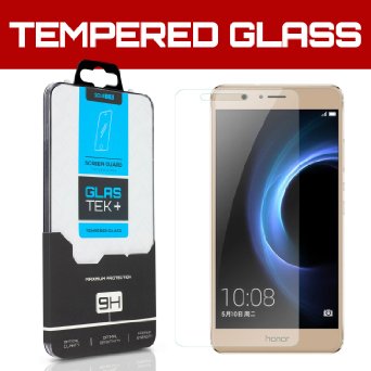 SOJITEK Huawei Honor V8 Premium Ballistic Tempered Glass Screen Protector w/ Lifetime Replacement Warranty Ultra Clear 99.99% Clarity & Touchscreen Accuracy Smart Film (0.33mm, 2.5D Rounded borders)