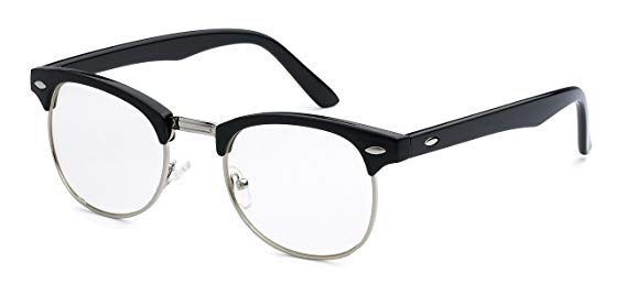 5zero1 Fake Glasses Half Frame Retro Fashion Men Women Nerd Classic Clear Lens Eyeglasses