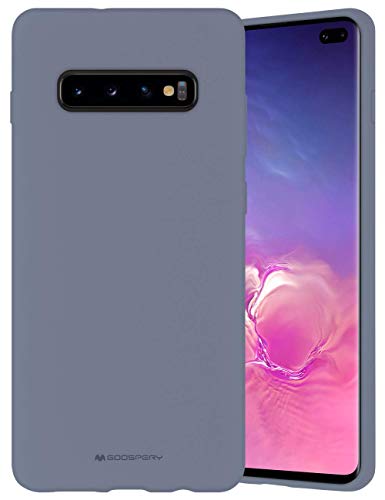 Goospery Liquid Silicone Case for Samsung Galaxy S10 Plus (2019) 6.4 inch Jelly Rubber Bumper Case with Soft Microfiber Lining (Lavender Gray) S10P-SLC-LGRY