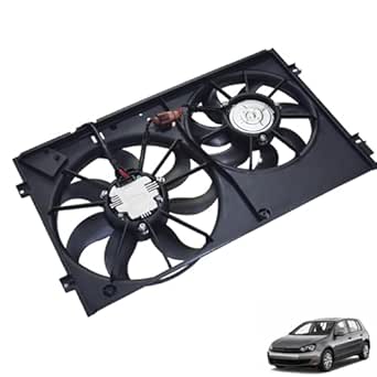 Engine Dual Radiator Condenser Cooling Fan Replacement for 2012-2013 Beetle 2010-2013 Golf 2008-2013 Jetta 2012-2013 Passat 2006-2009 Rabbit 2.5L 2.0L VW3120100 1K0959455ET