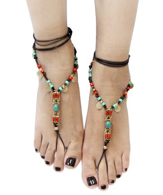 Bohemian Style Barefoot Sandals Anklet Sold As Pair