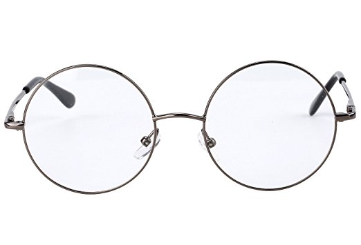Agstum Retro Round Prescription ready Metal Eyeglasses Frame (Large Size)
