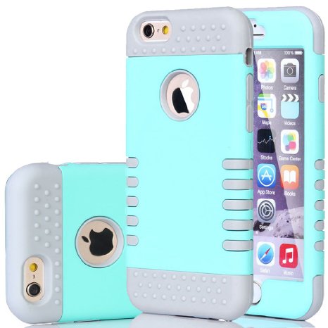 iPhone 6 Protective Case Lumsing8482 Fashion Luxury Heavy Duty Combo Hard Soft Hybrid Armor Hard PC and Silicone Case Back Cover Accessories for Apple iPhone 6 47 MintGrey