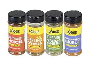 Lodge Sear Blend - Made for Cast Iron Cooking - Use Over the Grill, On the Stove, or Even in the Oven, Non-GMO (4 Pack) - Variety Pack