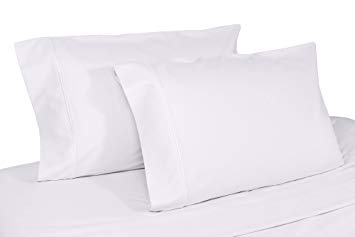 Whisper Organics 100% Organic Cotton Pillow Case Set, 500 Thread Count - GOTS Certified (Queen, White)