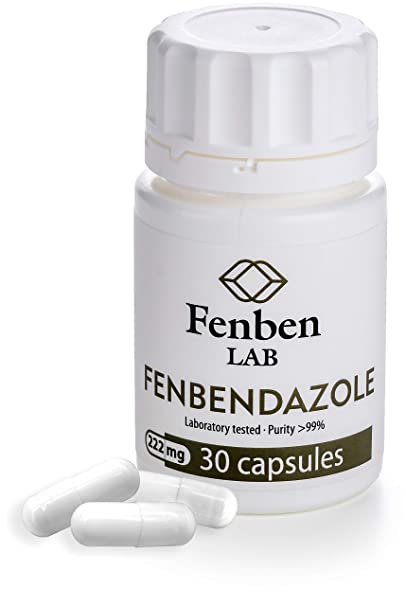 Fenbendazole 222mg, Purity &gt;99%, by Fenben Lab, Certified Third-Party Laboratory Tested, Analysis Report Included, 30 capsules