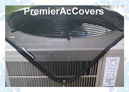 PremierAcCovers - Leaf Guard Summer Open Mesh Air Conditioner Cover - Keeps Out Leaves, Cottonwood and Debris - 32x32 - Black