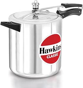 HAWKINS Classic CL8T 8-Liter New Improved Aluminum Pressure Cooker, Small, Silver