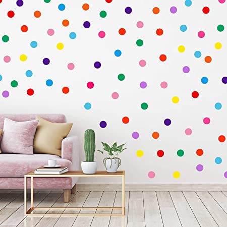 240 Pieces Polka Dots Wall Decor Vinyl Circle Wall Stickers Multi-Color Dots Decals for Kids Girls Boys Bedroom Living Room Playroom Wall (2 Inch, 12 Bright Colors)