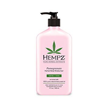 Hempz Herbal Body Moisturizer, Light Pink, Pomegranate, 17 Fluid Ounce