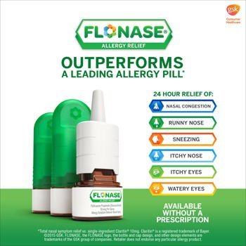 Flonase Allergy Relief Nasal Spray, 120 Count Pack of 3 , Flonase-wr