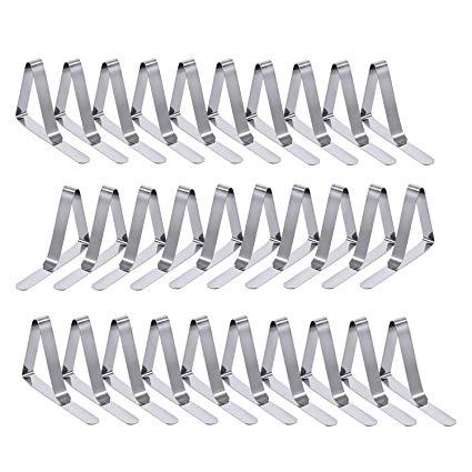 Gizhome 30 Pack Picnic Tablecloth Clips, Flexible Stainless Steel Table Cloth Cover Clamps & Table Cloth Holders