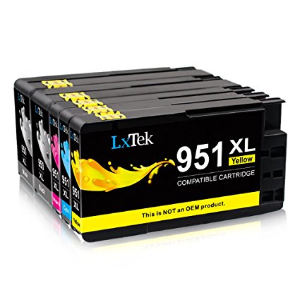 LxTeK Compatible HP 950XL 951XL HP 950 951 XL Ink Cartridges Works with HP Officejet PRO 8610 8600 8620 8100 8630 8625 8615 276dw 251dw Printer, High Yield (2 Black|1 Cyan|1 Magenta|1 Yellow) 5 Pack