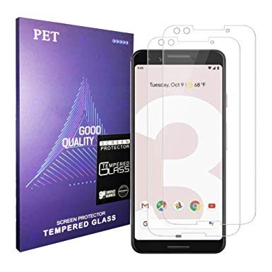 Pixel 3 Screen Protector, [2pack][Case Friendly] Tempered Glass, 9H Hardness, Bubble Free, Compatible with Google Pixe 3 Transparent (Pixel3(2Pack))