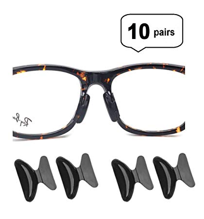 AM Landen 2.5mm Black 10 Pairs Non-Slip Silicone Nose Pads Eyeglass Nose Pad