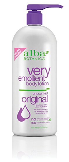 Alba Botanica Very Emollient, Unscented Body Lotion, 32 Ounce