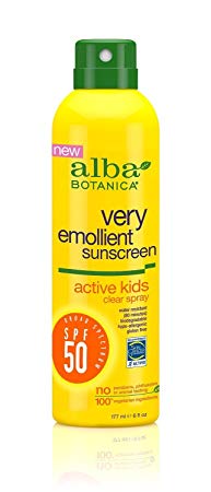 Alba Botanica Sunscreen - Very Emollient - Clear Spray SPF 50 - Active Kids - 6 fl oz