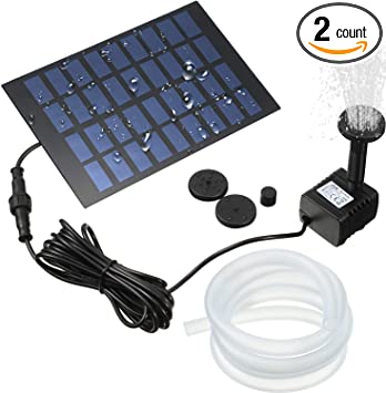 Solar Water Pump 1.8w Solar Pond Pump Solar Powered Water Pump Panel Water Fountain DIY Floating Pump with 4 Nozzle and 3.2 ft Silicone Clear Tubing for Fish Pond Tank Garden Water Cycling Decoration