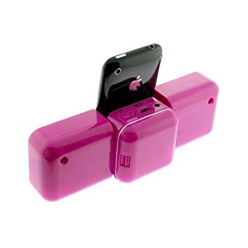 Pink Portable Folding Stereo Speaker For Apple iPod Touch Ithouch Classic, Video, iPhone 1G 3G iPhone 4 4GS 5 5s SE