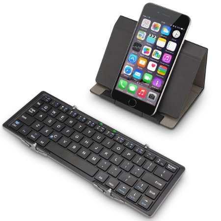 EC Technology Hard Case Cover for Bluetooth Keyboard with Stand / Multiple Functions - Black