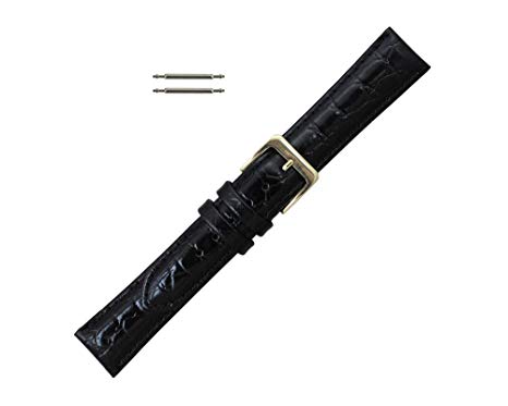 Watch Band Top Croco Grain GenuineLeather Choice of Color, Length & Width Watchband Replacement - Reg, Long, Extra Long, and Short Length