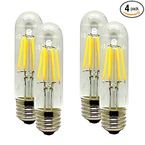 Mansa Lighting, T10 LED Bulb (Tube Shape), 4 Pack, 400 Lumens, 4 Watts, Warm White (2700K), Dimmable, 40W Equivalent