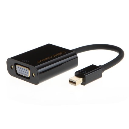 Cablecreation Gold Mini DisplayPort (Thunderbolt Port Compatible) to VGA Adapter Cable for Mac Book, Imac, And More, Black Color