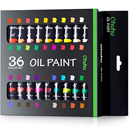 Ohuhu Oil Paint Set Oil Paint Tubes 36 Oil-Based Colors Tubes 12ml Non-Toxic Oil Painting Set Supplies for Canvas Painting Artist Kids and Beginners Great Back To School Art Supplies Gifts Ideal