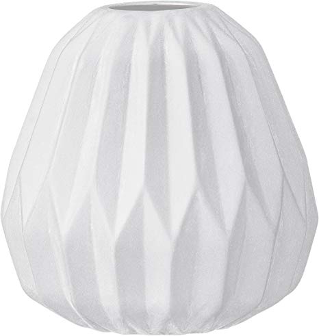 Bloomingville Small White Fluted Ceramic Vase