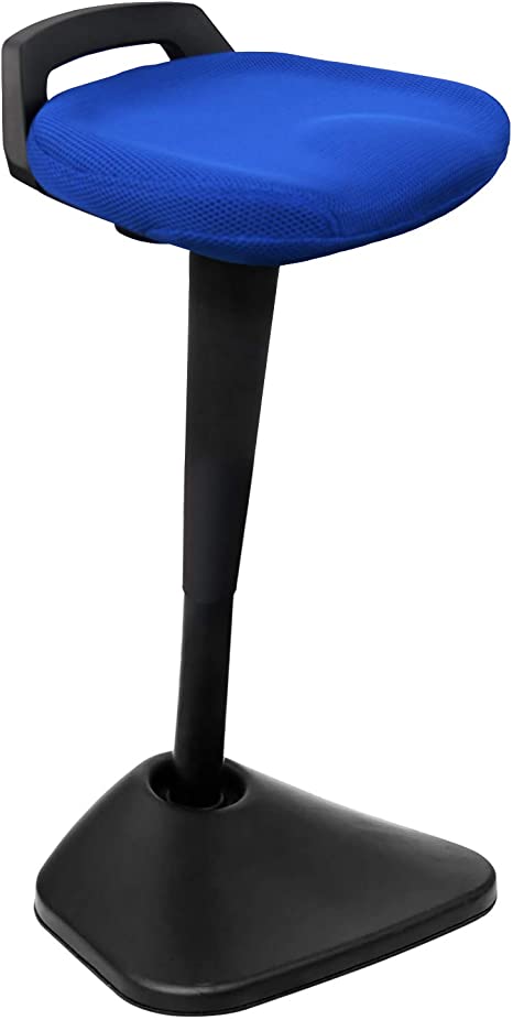 AIMEZO Ergonomic Sit Stand Stool Height Adjustable Standing Desk Chair Active Stool Sitting Balance Chair (Navy Blue)