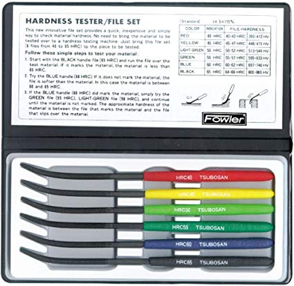 Fowler Full Warranty 52-760-000-0 Hardness Tester File Set, 0.157" Diameter, 7" Length, Set of 6 Files
